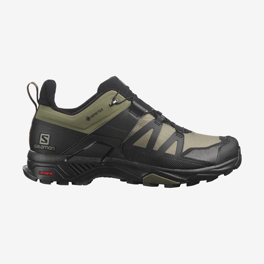 Salomon Singapore Mens Hiking Shoes - X ULTRA 4 WIDE GORE-TEX Green | 95082-OKLG